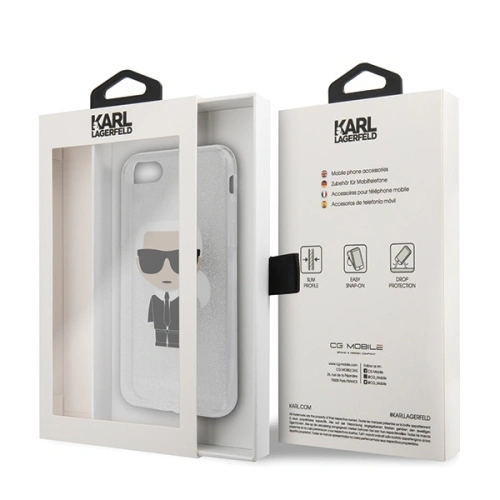 Kup Etui Karl Lagerfeld KLHCI8TPUTRIKSL Apple iPhone SE 2022/SE 2020/8/7 argintiu/silver Glitter Ikonik Karl - KLD298SLV - {ean13} - Sklep Home Screen
