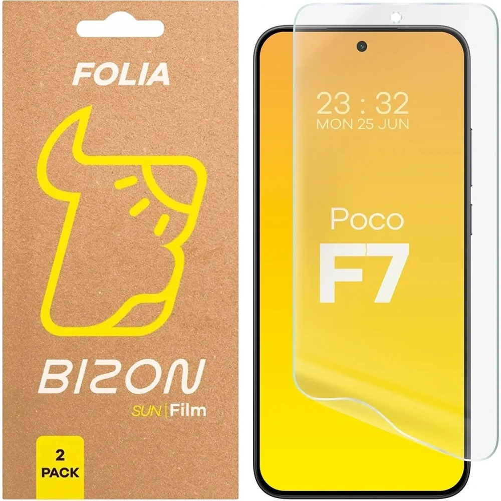 Folia matowa Bizon Glass Film Sun Duo do Xiaomi POCO F7 [2 PACK]