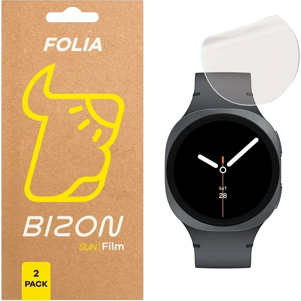 Folia matowa Bizon Glass Watch Film Sun Duo do Samsung Galaxy Watch 8 44mm [2 PACK]