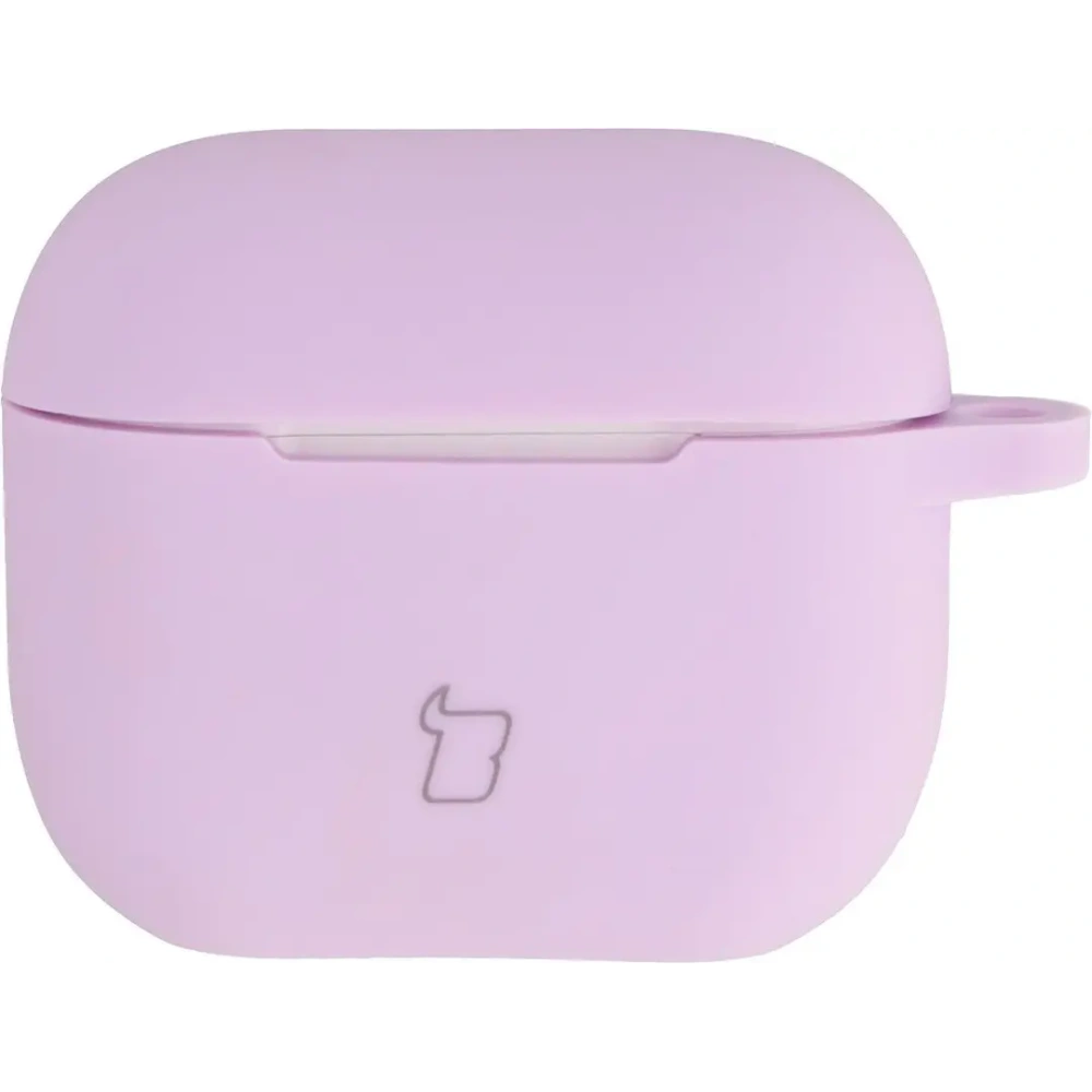 Silikonowe etui z karabińczykiem Bizon Case Headphone Silicone do Apple AirPods 3 lawendowe