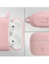 Silikonowe etui z karabińczykiem Bizon Case Headphone Silicone do Apple AirPods 3 jasnoróżowe