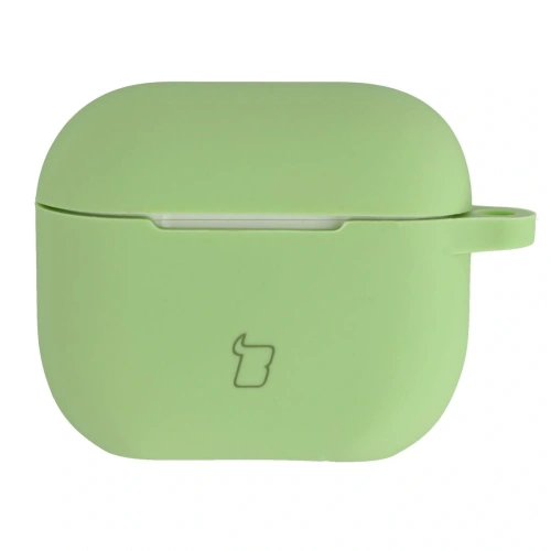 Silikonowe etui z karabińczykiem Bizon Case Headphone Silicone do Apple AirPods 3 jasnozielone