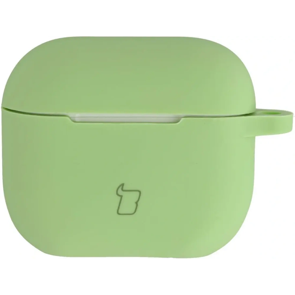 Silikonowe etui z karabińczykiem Bizon Case Headphone Silicone do Apple AirPods 3 jasnozielone