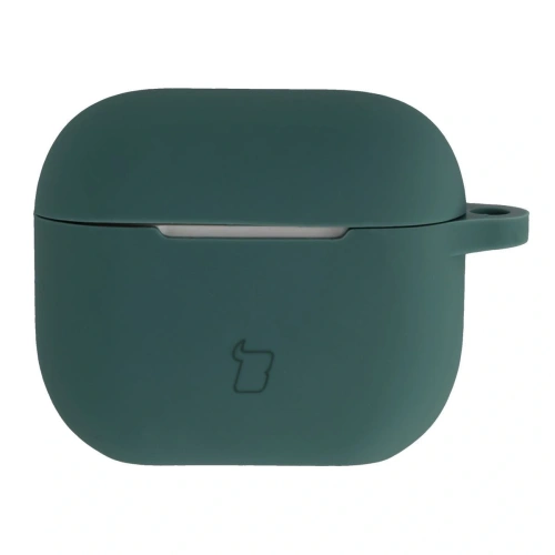 Silikonowe etui z karabińczykiem Bizon Case Headphone Silicone do Apple AirPods 3 ciemnozielone