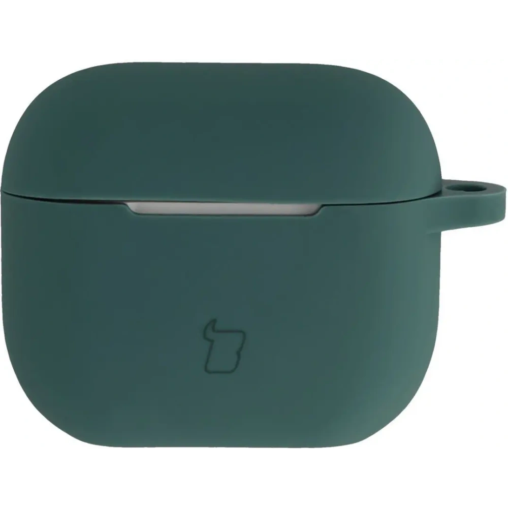 Silikonowe etui z karabińczykiem Bizon Case Headphone Silicone do Apple AirPods 3 ciemnozielone