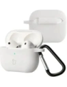 Silikonowe etui z karabińczykiem Bizon Case Headphone Silicone do Apple AirPods 3 białe
