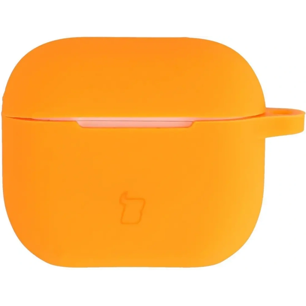 Silikonowe etui z karabińczykiem Bizon Case Headphone Silicone do Apple AirPods 3 marchewkowe