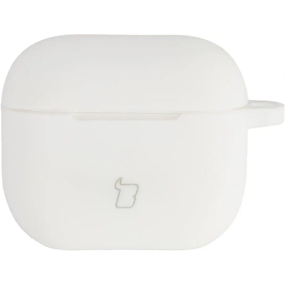Silikonowe etui z karabińczykiem Bizon Case Headphone Silicone do Apple AirPods 3 białe