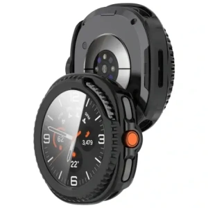 Etui ze szkłem do zegarka Bizon Case+Glass Watch do Samsung Galaxy Watch 8 Classic 46mm czarne