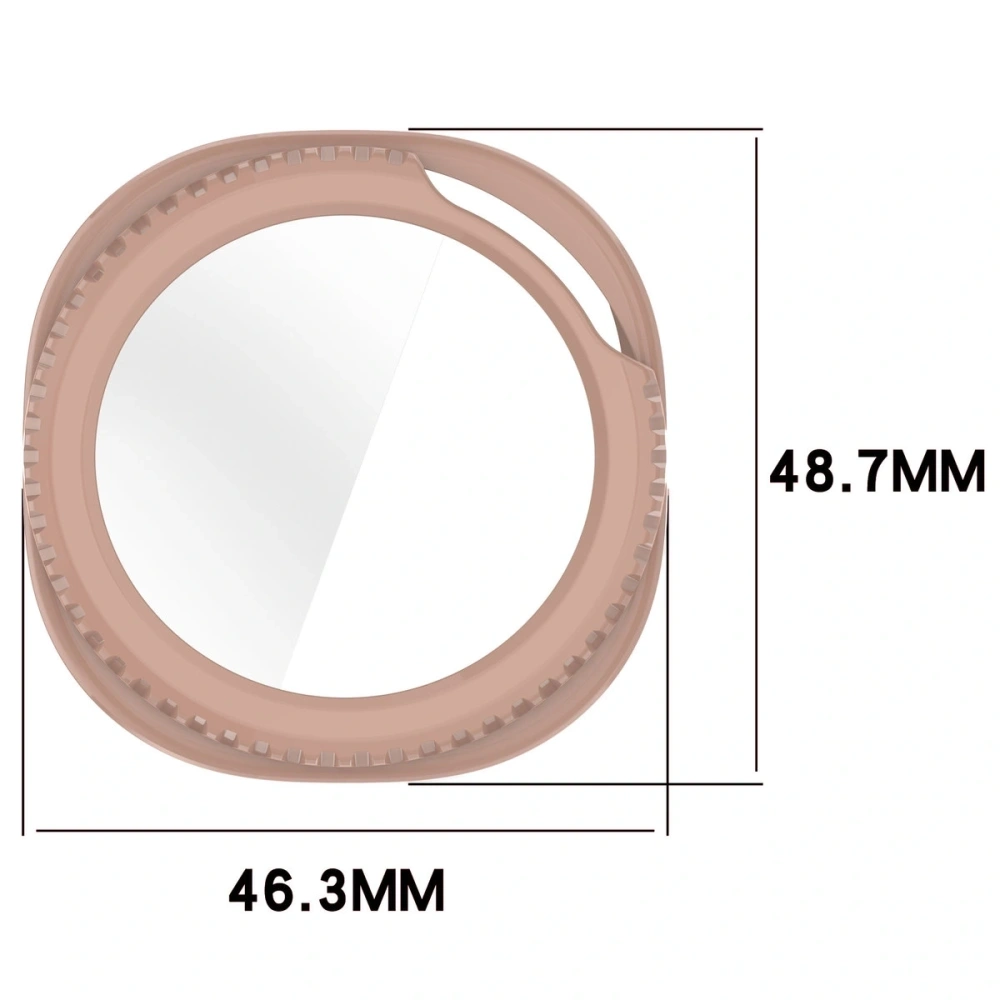 Etui ze szkłem do zegarka Bizon Case+Glass Watch do Samsung Galaxy Watch 8 Classic 46mm różowe