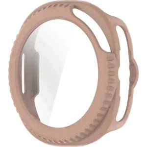 Etui ze szkłem do zegarka Bizon Case+Glass Watch do Samsung Galaxy Watch 8 Classic 46mm różowe