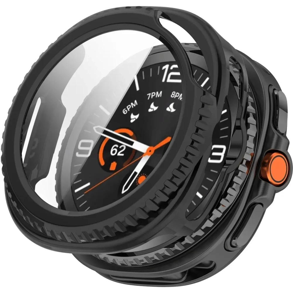 Etui ze szkłem do zegarka Bizon Case+Glass Watch do Samsung Galaxy Watch 8 Classic 46mm czarne