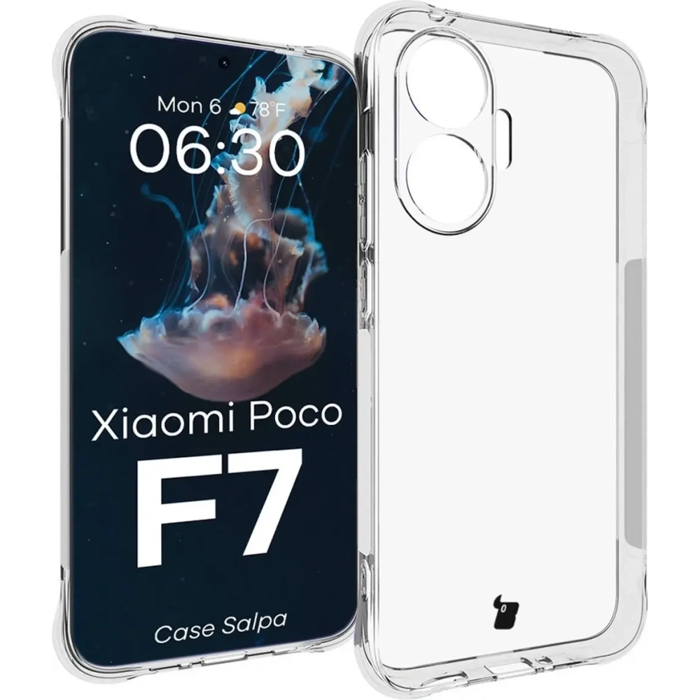 Elastyczne etui Bizon Case Salpa do Xiaomi POCO F7 przezroczyste