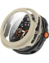 Etui ze szkłem do zegarka Bizon Case+Glass Watch do Samsung Galaxy Watch 8 Classic 46mm beżowe