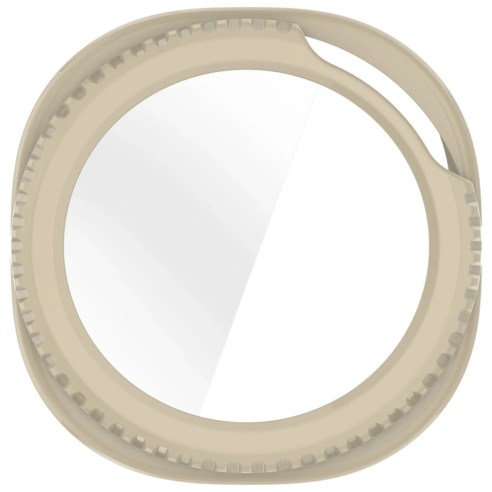 Etui ze szkłem do zegarka Bizon Case+Glass Watch do Samsung Galaxy Watch 8 Classic 46mm beżowe