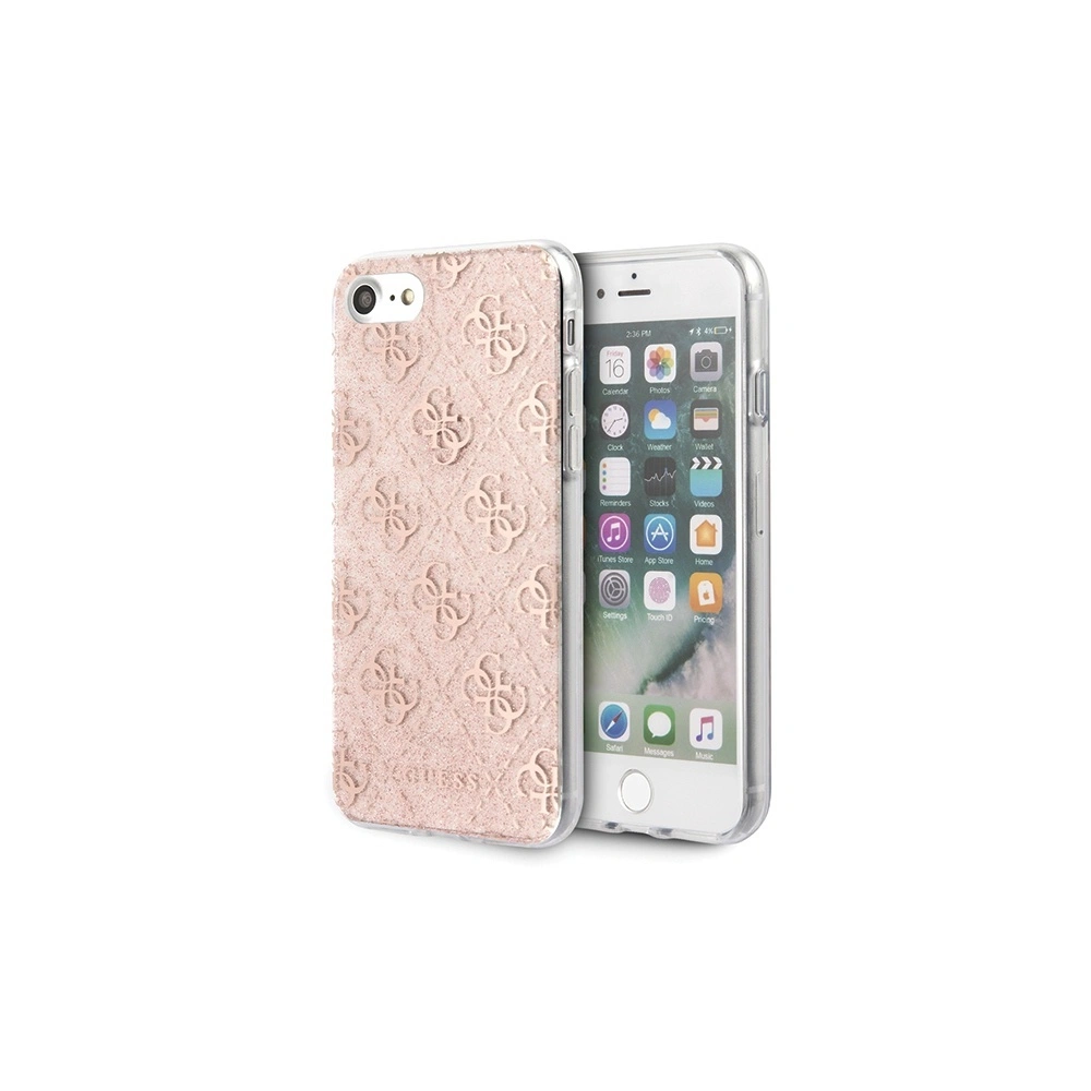 Etui Guess GUHCI8PCU4GLPI Apple iPhone SE 2022/SE 2020/8/7 różowy/pink hard case 4G Glitter