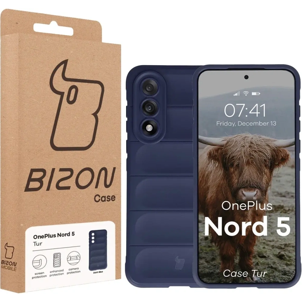 Pancerne etui Bizon Case Tur do OnePlus Nord 5 granatowe