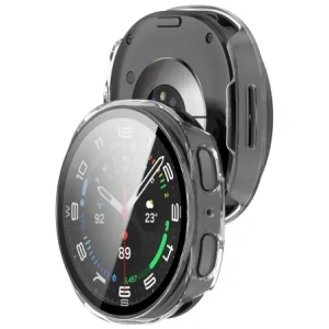 Etui ze szkłem do zegarka Bizon Case+Glass Watch do Samsung Galaxy Watch 8 40mm przeźroczyste