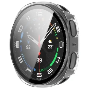 Etui ze szkłem do zegarka Bizon Case+Glass Watch do Samsung Galaxy Watch 8 40mm przeźroczyste