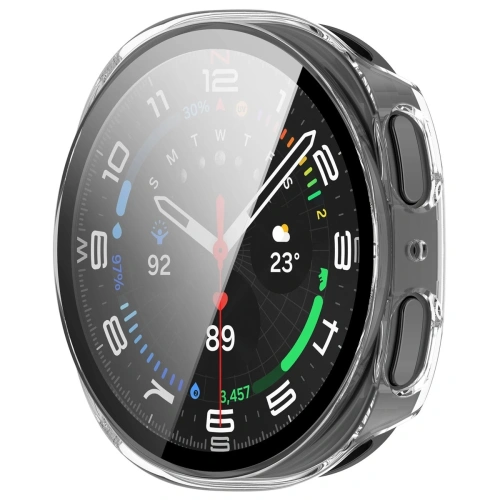 Etui ze szkłem do zegarka Bizon Case+Glass Watch do Samsung Galaxy Watch 8 40mm przeźroczyste
