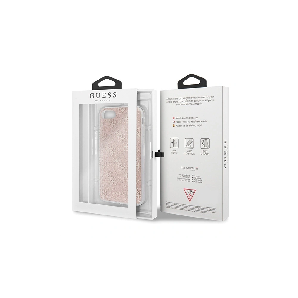 Etui Guess GUHCI8PCU4GLPI Apple iPhone SE 2022/SE 2020/8/7 różowy/pink hard case 4G Glitter
