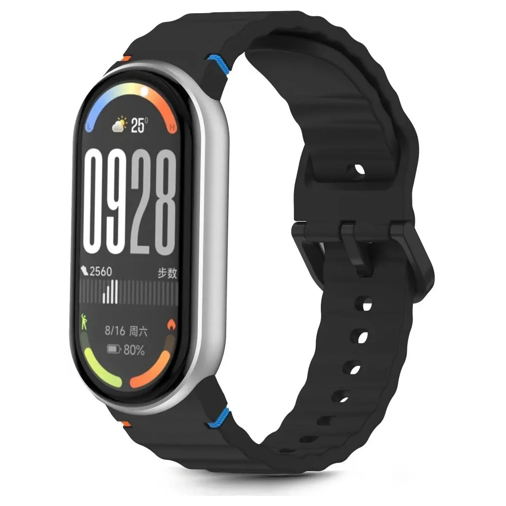 Pasek Tech-Protect Silicone Sport do Xiaomi Smart Band 8 / 9 / 10 / NFC Black