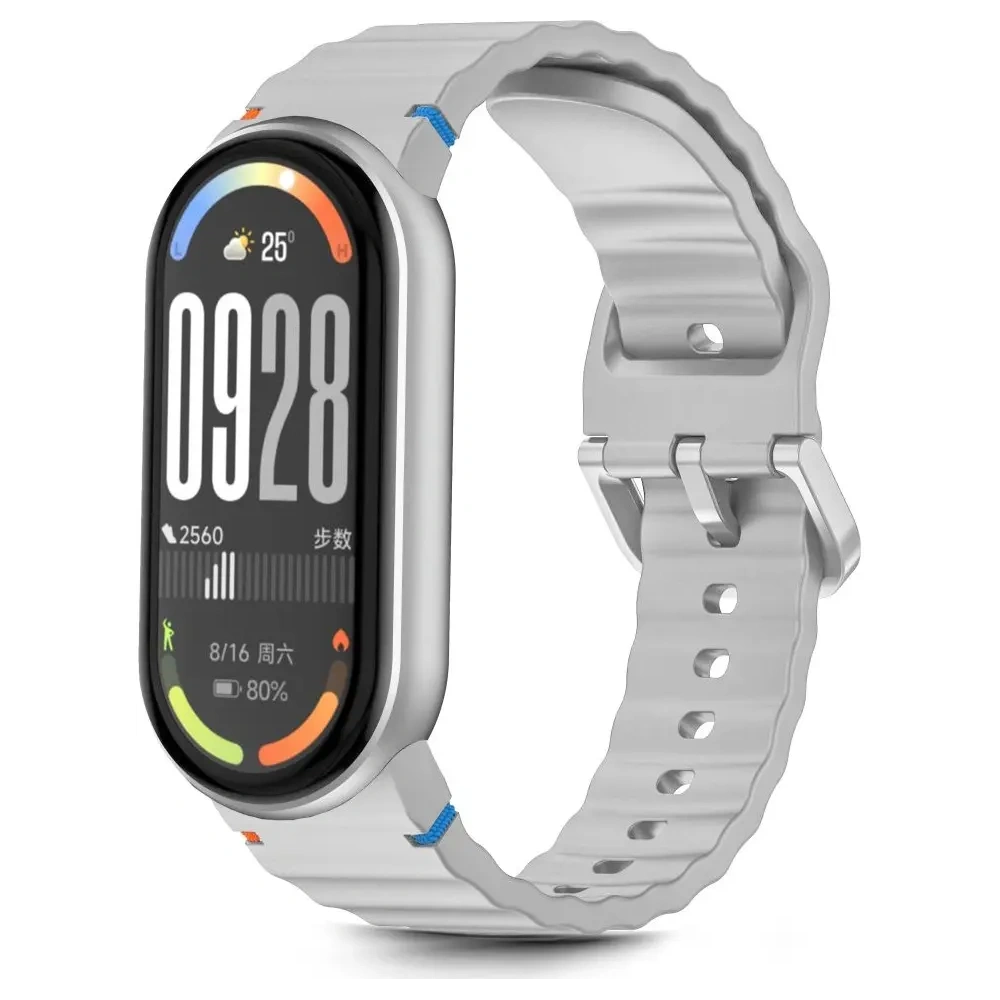 Pasek Tech-Protect Silicone Sport do Xiaomi Smart Band 8 / 9 / 10 / NFC Crayon Grey