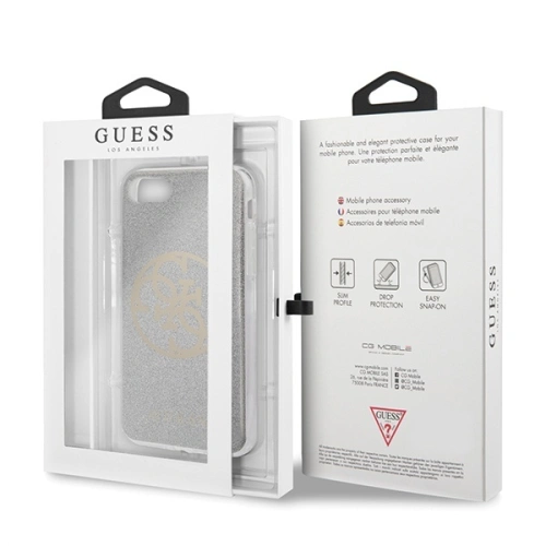 Kup Guess Apple Tasche GUHCI8PCUGLLG iPhone SE 2022/SE 2020/8/7 hellgrau/hellgrau Hartschale Glitter 4G Circle Logo - GUE527GRY - {ean13} - Sklep Home Screen
