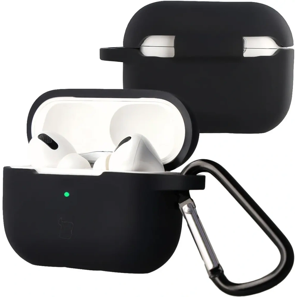 Silikonowe etui z karabińczykiem Bizon Case Headphone Silicone do Apple AirPods Pro 2 czarne