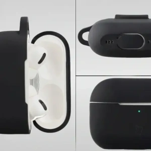 Silikonowe etui z karabińczykiem Bizon Case Headphone Silicone do Apple AirPods Pro 2 czarne