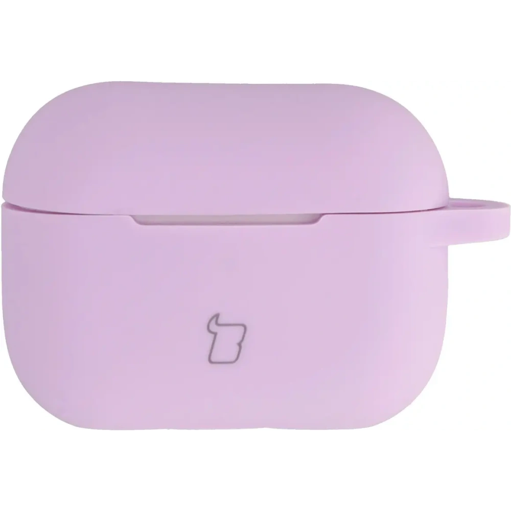 Silikonowe etui z karabińczykiem Bizon Case Headphone Silicone do Apple AirPods Pro 2 lawendowe