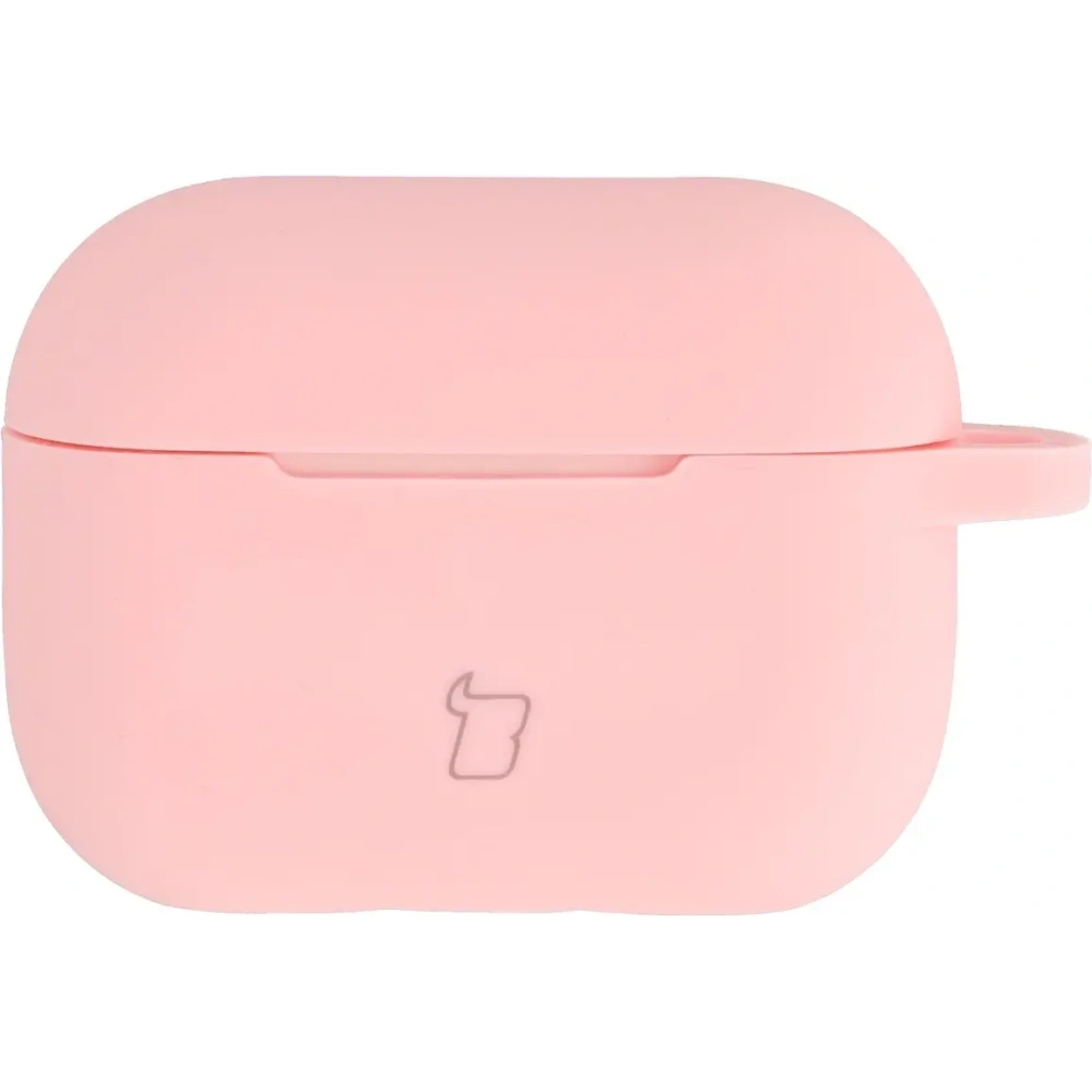 Silikonowe etui z karabińczykiem Bizon Case Headphone Silicone do Apple AirPods Pro 2 jasnoróżowe
