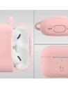 Silikonowe etui z karabińczykiem Bizon Case Headphone Silicone do Apple AirPods Pro 2 jasnoróżowe