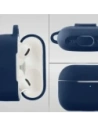Silikonowe etui z karabińczykiem Bizon Case Headphone Silicone do Apple AirPods Pro 2 granatowe