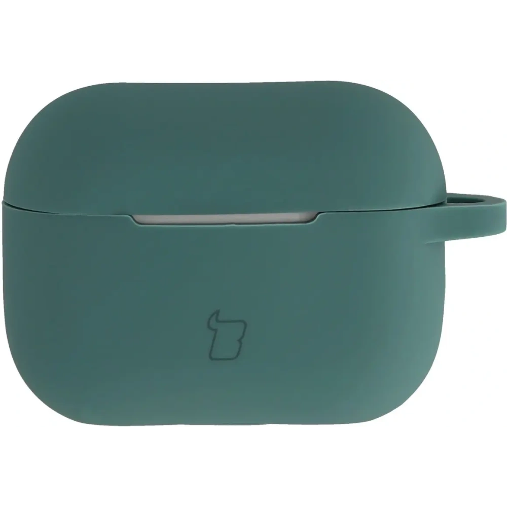 Silikonowe etui z karabińczykiem Bizon Case Headphone Silicone do Apple AirPods Pro 2 ciemnozielone