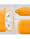 Silikonowe etui z karabińczykiem Bizon Case Headphone Silicone do Apple AirPods Pro 2 marchewkowe