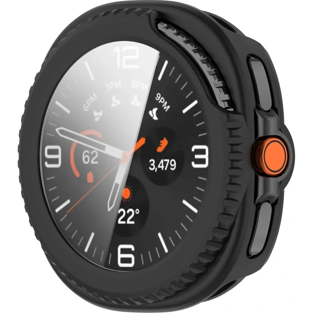 Etui ze szkłem do zegarka Bizon Case+Glass Watch do Samsung Galaxy Watch 8 Classic 46mm matowe czarne