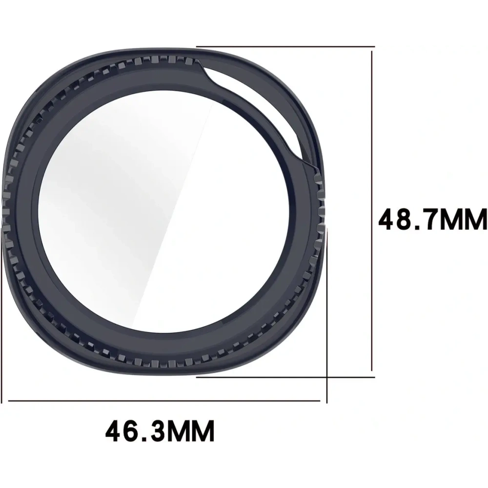 Etui ze szkłem do zegarka Bizon Case+Glass Watch do Samsung Galaxy Watch 8 Classic 46mm niebieskie