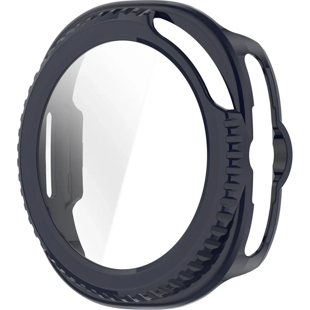 Etui ze szkłem do zegarka Bizon Case+Glass Watch do Samsung Galaxy Watch 8 Classic 46mm niebieskie