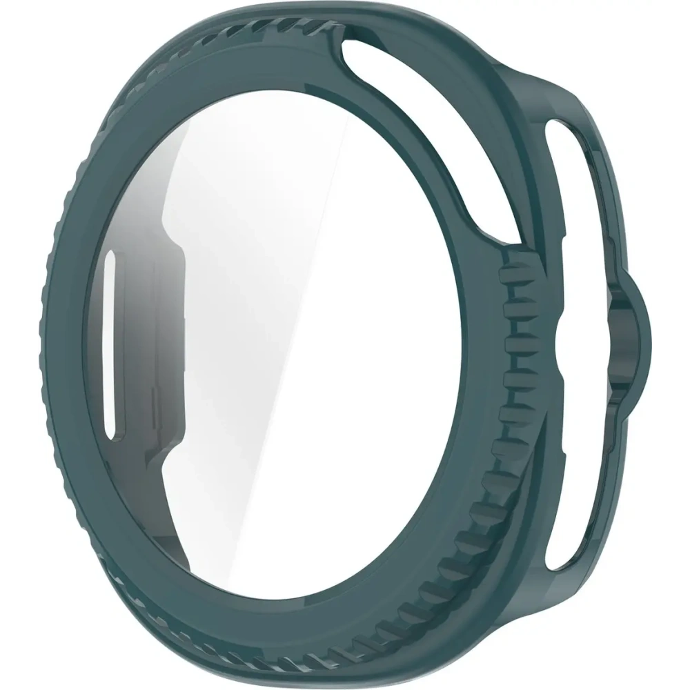 Etui ze szkłem do zegarka Bizon Case+Glass Watch do Samsung Galaxy Watch 8 Classic 46mm zielone