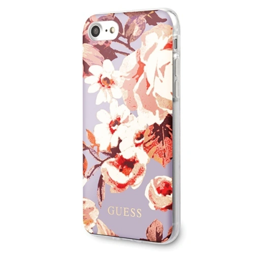 Kup Guess Apple Tasche GUHCI8PCUTRFL02 iPhone SE 2022/SE 2020/8/7 lila/flieder N°2 Flower Collection Shiny - GUE530LIC - {ean13} - Sklep Home Screen