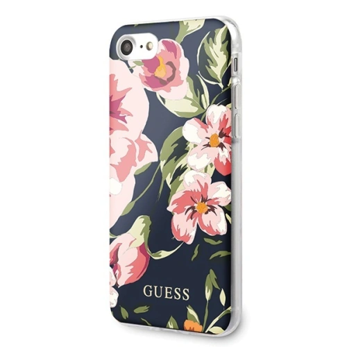 Buy Guess GUHCI8PCUTRFL03 Apple iPhone SE 2022/SE 2020/8/7 navy N°3 Flower Collection Shiny - GUE531NAV - {ean13} - Home Screen Store Europe