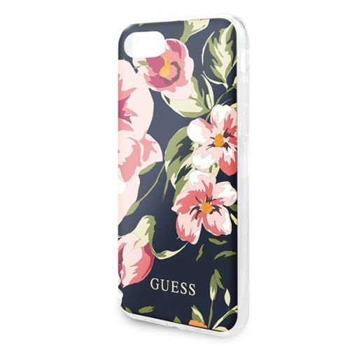Buy Guess GUHCI8PCUTRFL03 Apple iPhone SE 2022/SE 2020/8/7 navy N°3 Flower Collection Shiny - GUE531NAV - {ean13} - Home Screen Store Europe