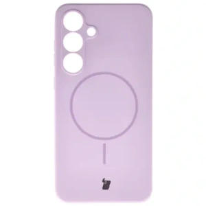 Silikonowe etui z pierścieniem magnetycznym Bizon Soft Case Magnetic do Samsung Galaxy S25+ Plus jasnofioletowe