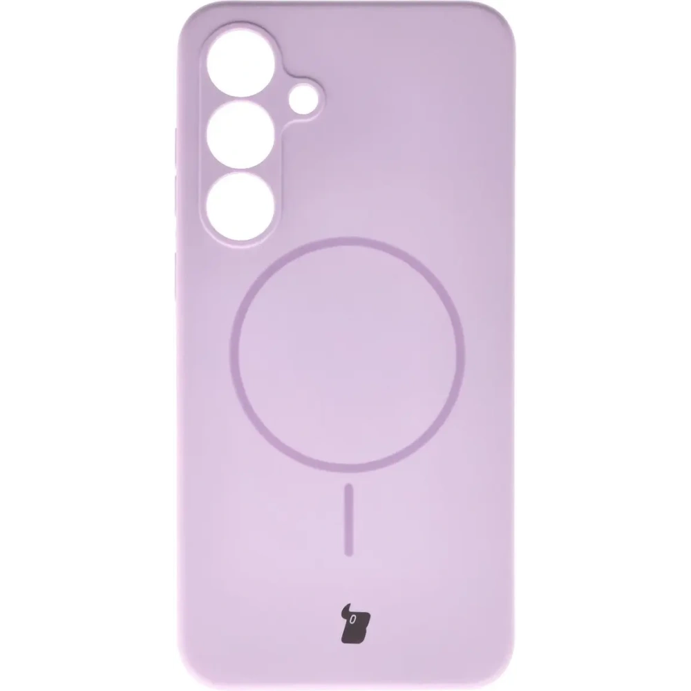 Silikonowe etui z pierścieniem magnetycznym Bizon Soft Case Magnetic do Samsung Galaxy S25+ Plus jasnofioletowe