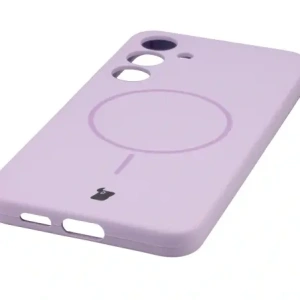 Silikonowe etui z pierścieniem magnetycznym Bizon Soft Case Magnetic do Samsung Galaxy S25+ Plus jasnofioletowe