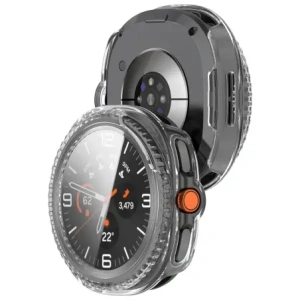 Etui ze szkłem do zegarka Bizon Case+Glass Watch do Samsung Galaxy Watch 8 Classic 46mm przezroczyste