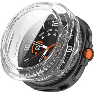 Etui ze szkłem do zegarka Bizon Case+Glass Watch do Samsung Galaxy Watch 8 Classic 46mm przezroczyste