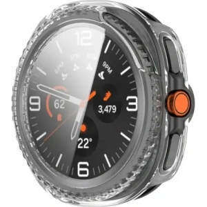 Etui ze szkłem do zegarka Bizon Case+Glass Watch do Samsung Galaxy Watch 8 Classic 46mm przezroczyste