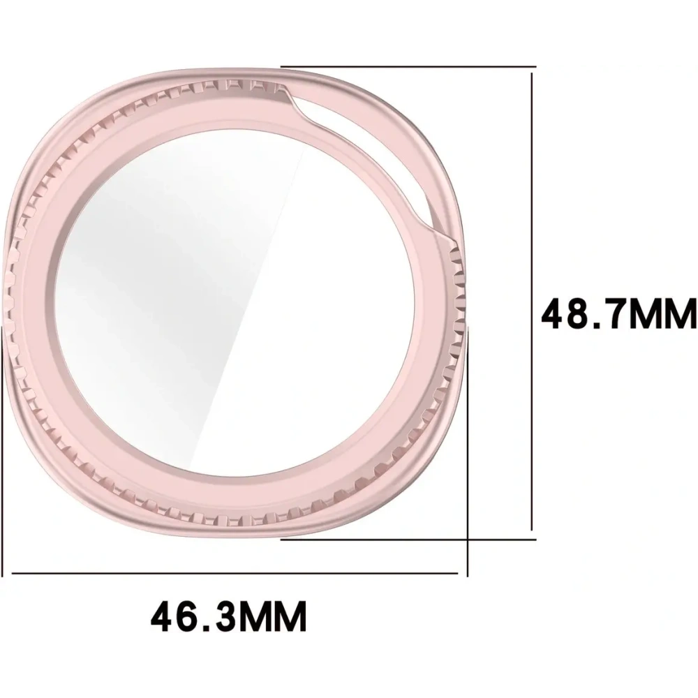 Etui ze szkłem do zegarka Bizon Case+Glass Watch do Samsung Galaxy Watch 8 Classic 46mm satynowo różowe